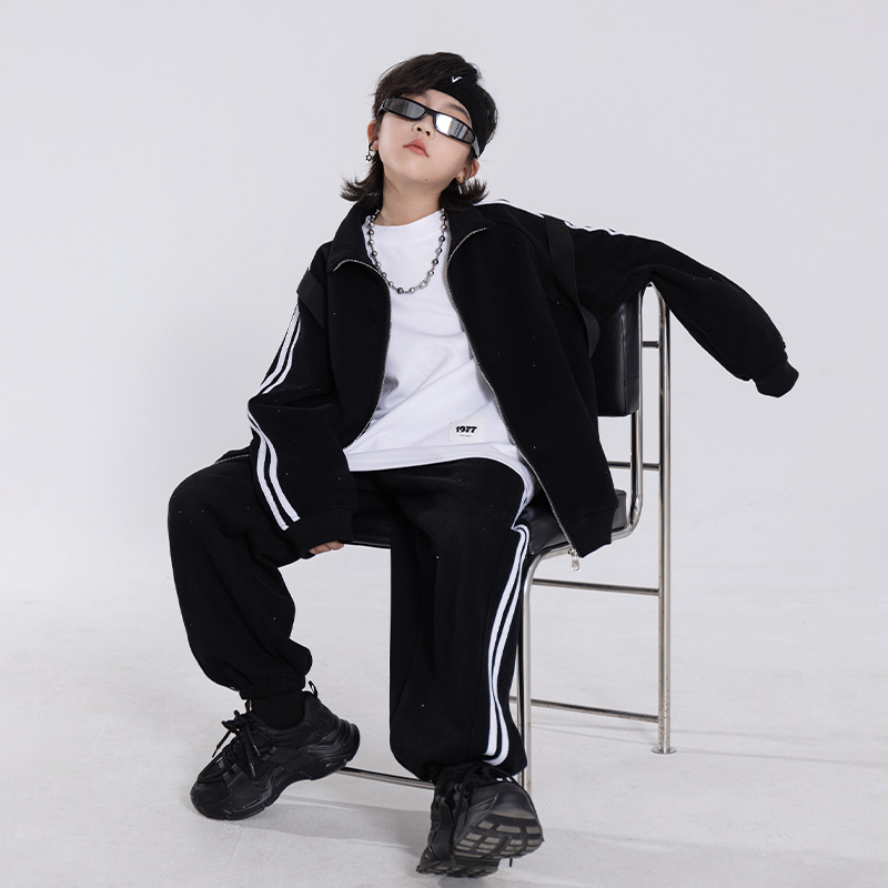 男童韩版潮牌运动服套装2025新款中大童秋款卫衣两件套儿童街舞服