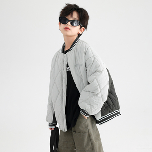 男童秋冬夹棉外套2025新款中大童冬季二棉棉服儿童棒球服棉衣痞帅