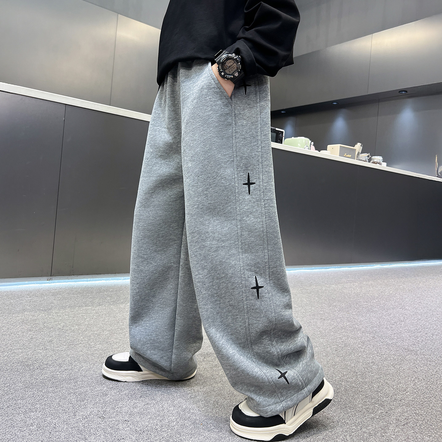 长裤棉布卫裤印花运动裤百搭宽松