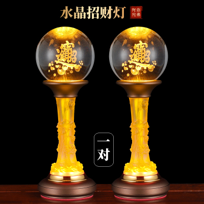 led水晶文武财神爷水晶供灯