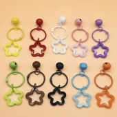 可爱五角星糖果亚克力钥匙扣创意耳机套小清新情侣包包彩色挂饰