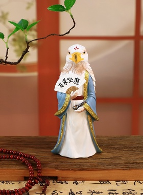 外五行老鹰手工摆件书房桌面