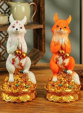 九尾狐/白狐/红狐狸家居装饰品
