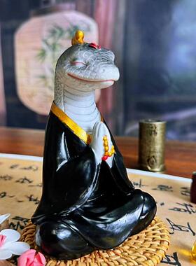 狐黄常蟒蛇年摆件柳大家办公室桌面装饰品打坐堂口吉祥物车载内饰