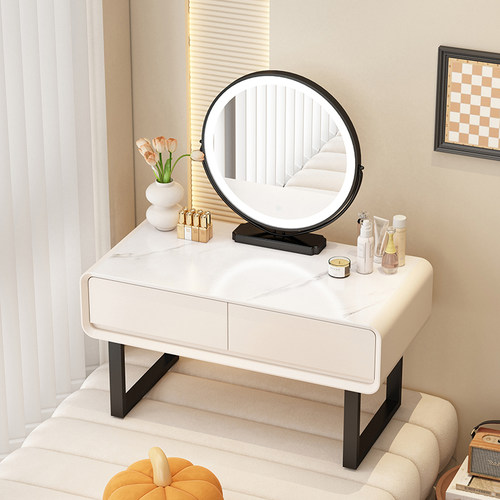 卧室梳妆台飘窗专用小型阳台化妆桌轻奢高级感实木桌榻榻米茶几桌