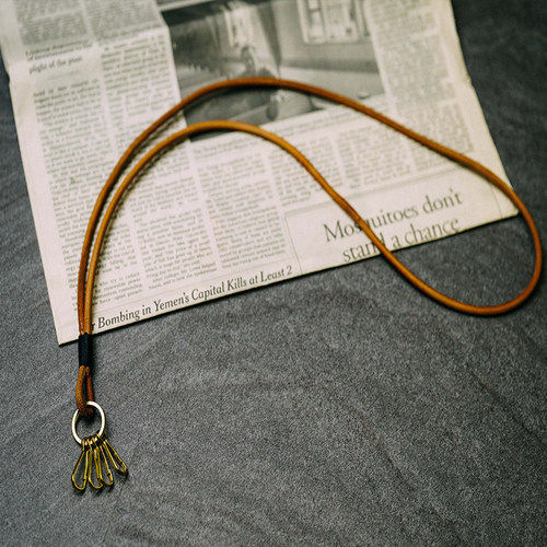 luckey手作钥匙扣牛皮复古