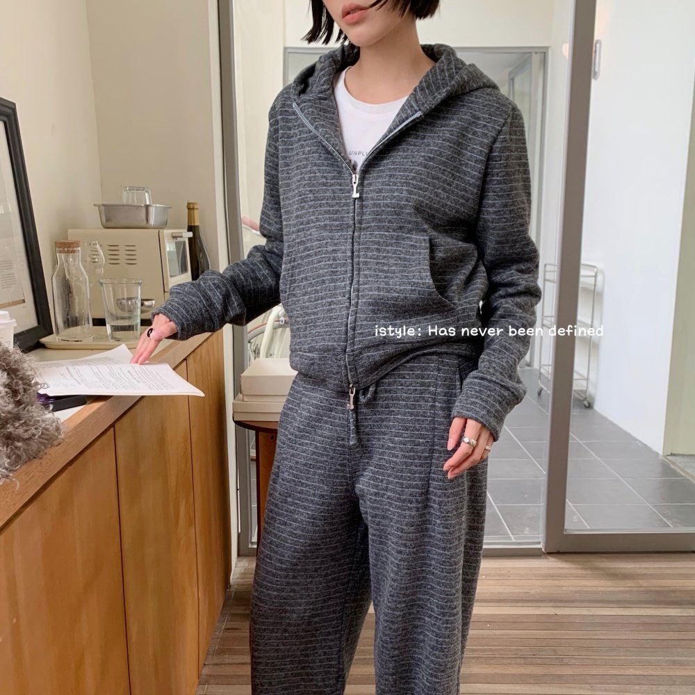 istyle韩版2025冬季新款小怪兽耳朵连帽长袖上衣双拉链时尚短外套