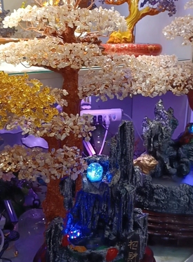 新做一批巴西黄水晶流水树摆件！招财聚宝！财源滚滚！