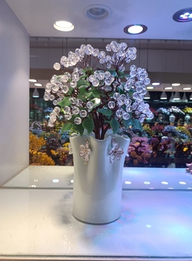 新做一批天然白水晶发财树盆景摆件！白水晶晶莹剔透，纯洁高雅！