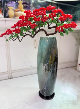超大号盆景摆件！ 红果硕果累累迎客松盆景摆件！花开富贵！