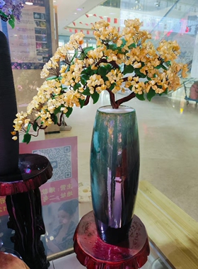 新做一批天然黄水晶迎客松招财摆件！招财进宝！事业辉煌