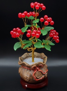 新做一批钱袋红果摇钱树摆件！鸿运当头！硕果累累！