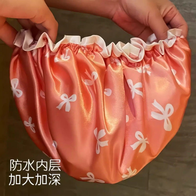 新款防水洗澡洗浴帽双层加厚浴帽沐浴护发淋浴双层头套防水浴帽