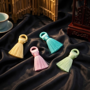 饰品挂件头DIY发饰92色 手工2CM古国风线圈流苏穗子抗皱吊坠衣服装