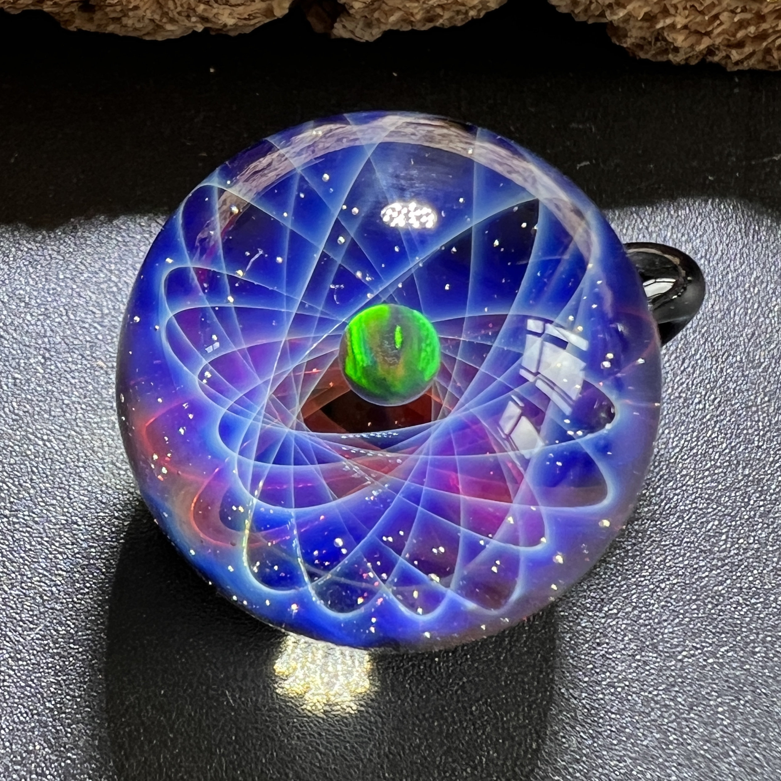 正品原创宇宙玻璃宝石星空球项链手链琉璃吊坠女友欧泊石水晶火彩