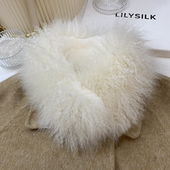 新款 保暖百搭皮草毛领围脖纯色毛围巾真毛 高奢羊毛卷毛围巾女冬季