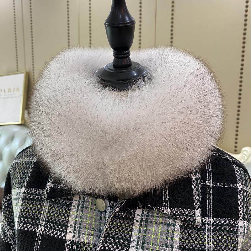 韩版百搭保暖毛茸茸狐狸毛围巾毛领子围脖女秋冬季吸扣皮草毛围脖