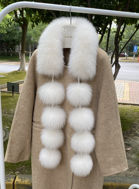 艾诺克狐狸毛围巾冬季女保暖真毛
