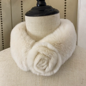 冬季 韩版 双面磁铁毛领子花朵冬天獭兔毛毛假领子保暖围巾围脖皮草