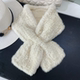 韩版 水貂毛编织交叉保暖皮草围巾简约天鹅绒百搭女毛围脖真毛冬季