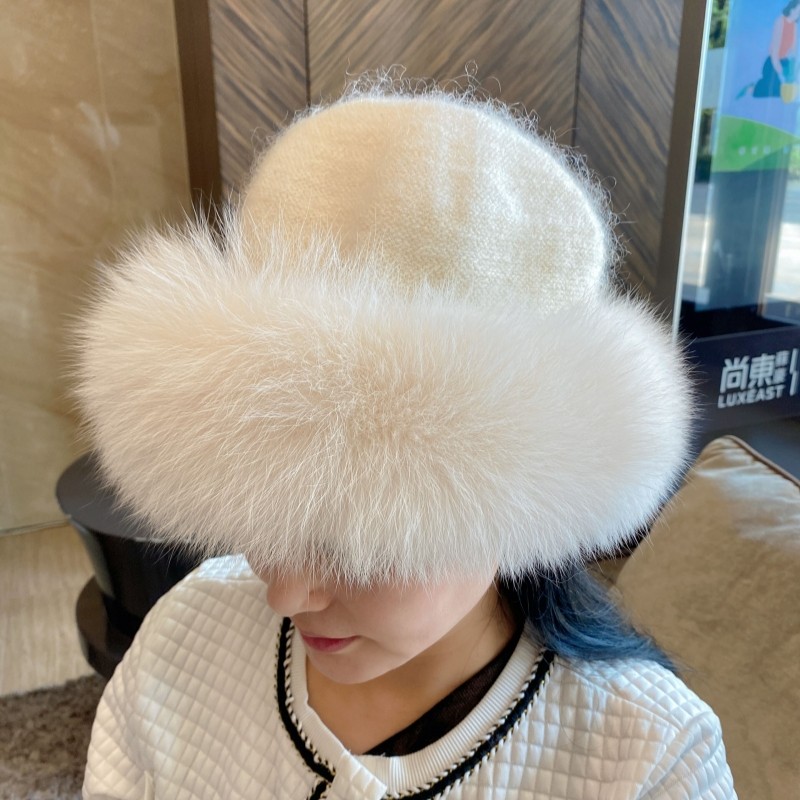 秋冬新款狐狸毛皮草渔夫帽女针织加绒毛线帽甜美可爱护耳保暖盆帽,服饰配件/皮带/帽子/围巾,帽子,淘宝优惠券,粉丝福利购,淘宝优惠卷