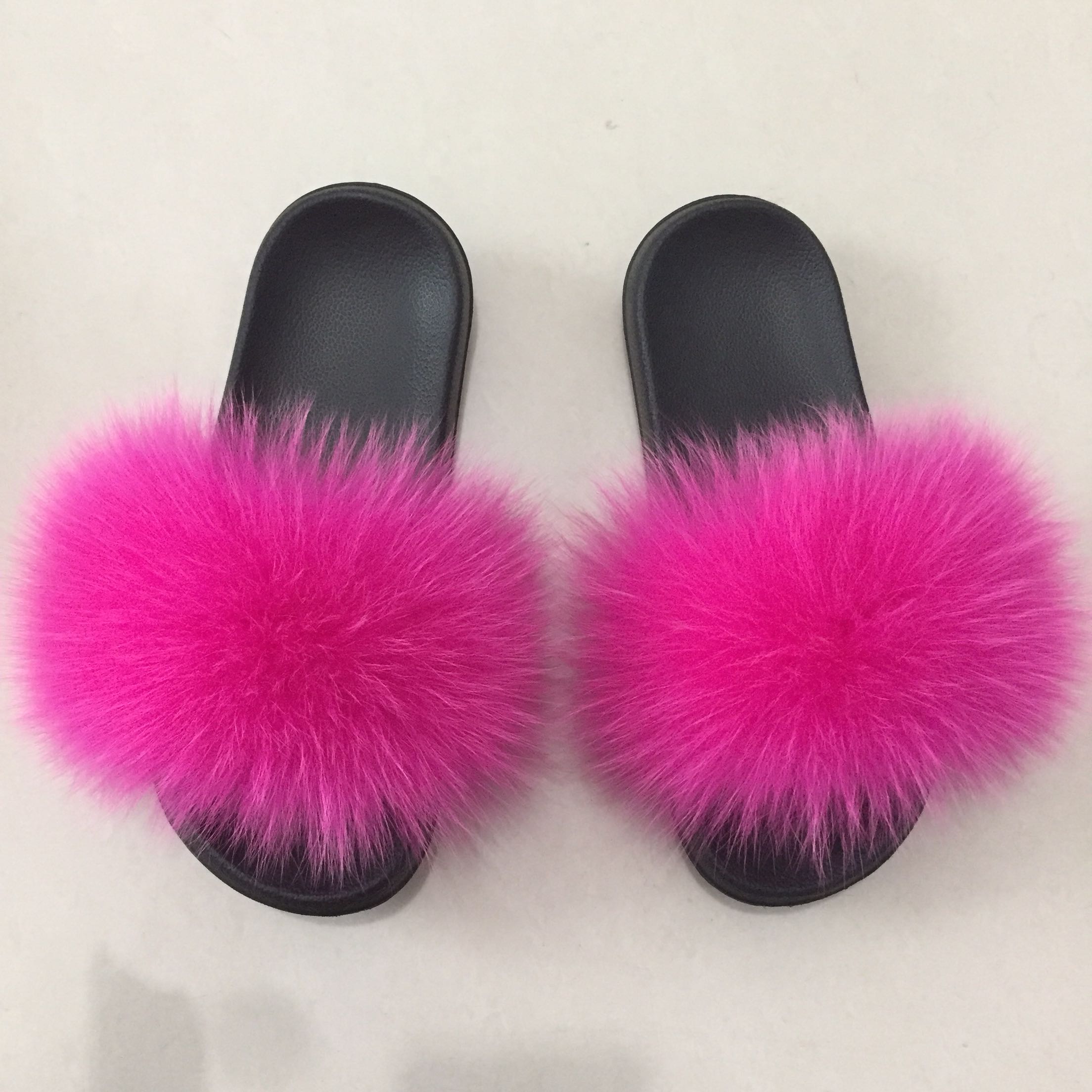 狐狸毛拖鞋毛毛拖鞋女鞋凉鞋
