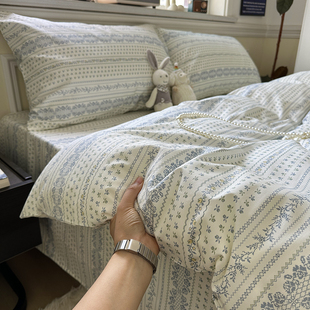 塞纳河畔田园简约纯棉全棉床单被套单件枕套可搭配三四件套宿舍