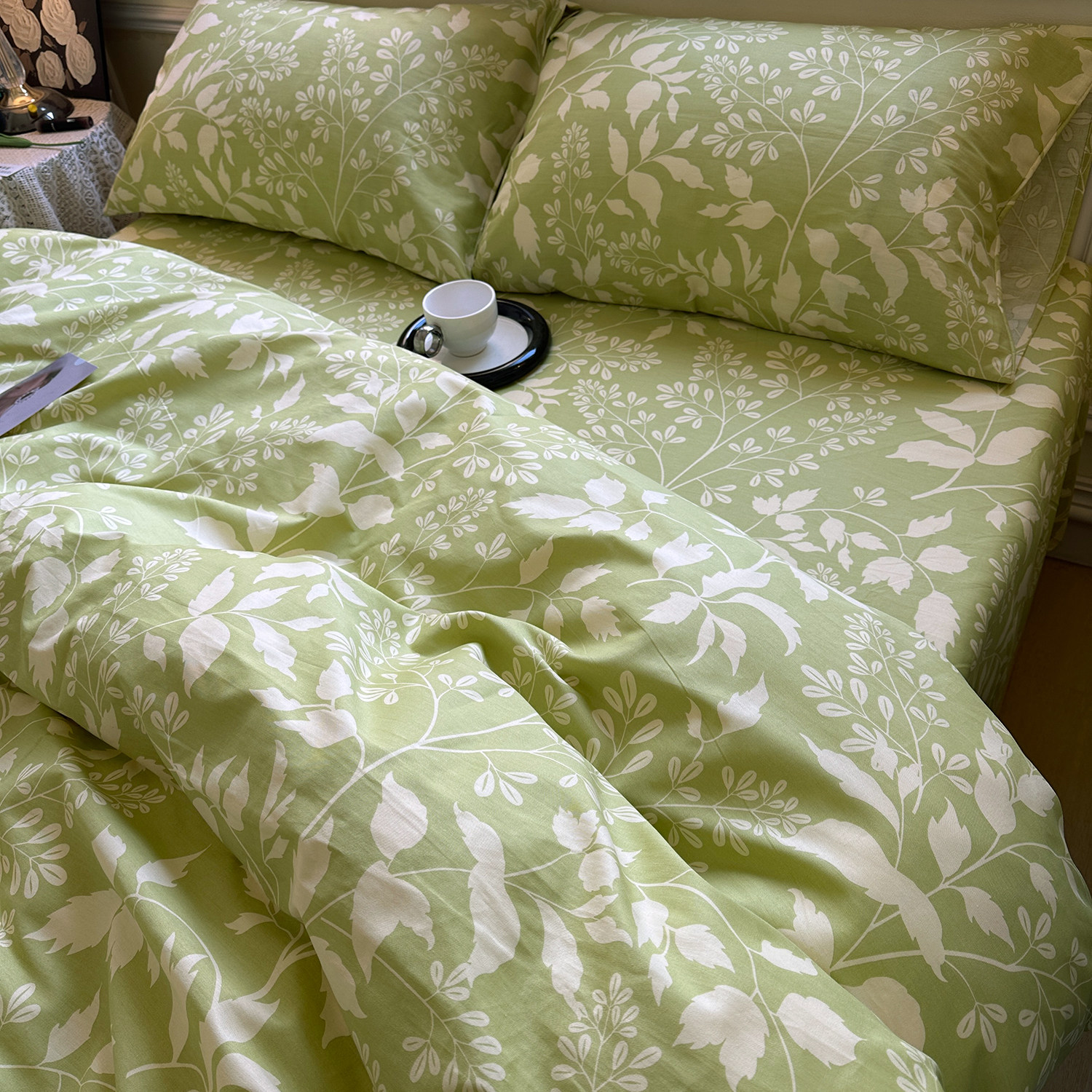 知夏纯棉四件套全棉田园床单床笠被套家用宿舍三件套可定制新款