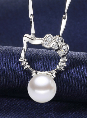 925纯银动漫卡通项链kt猫凯蒂猫