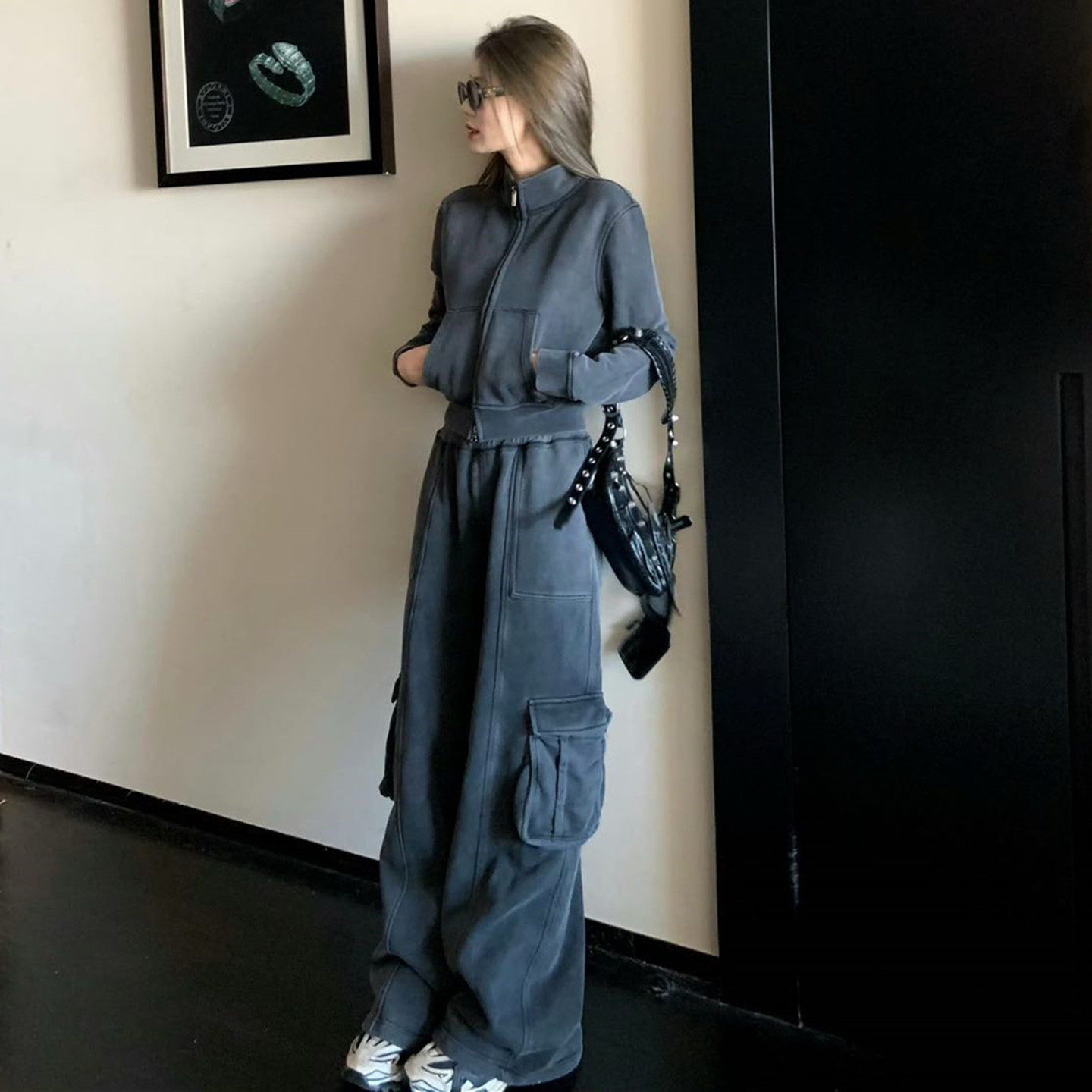 炸街时尚运动套装女春秋季学生宽松显瘦韩版卫衣阔腿裤休闲两件套
