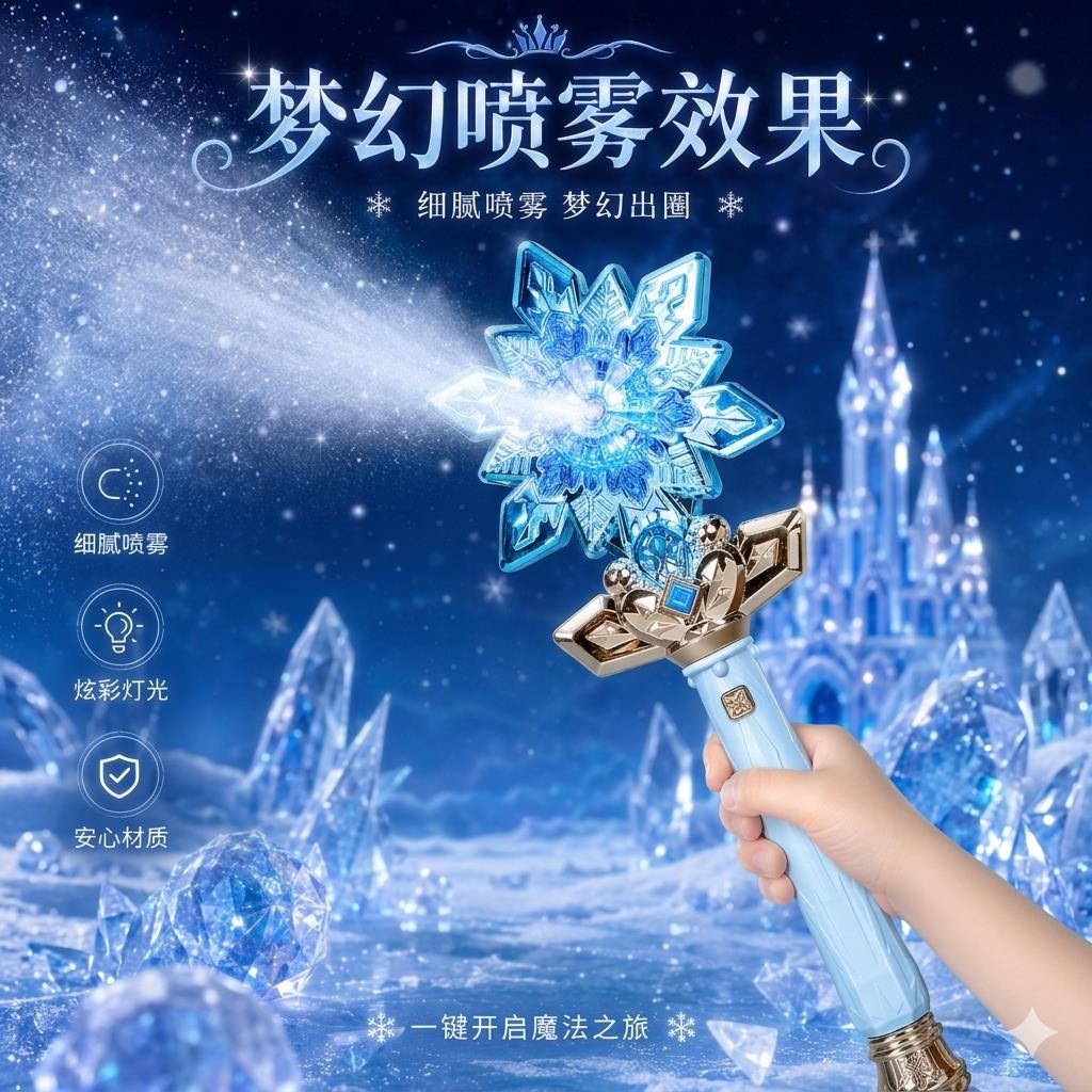 冰雪喷雾魔法棒儿童玩具