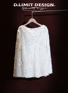 绵羊毛云絮漫织柔白镂空针织衫毛衣DLZM834