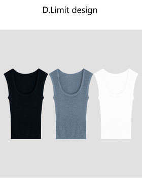 三醋酯16针亲肤柔软针织U领背心DLTT18