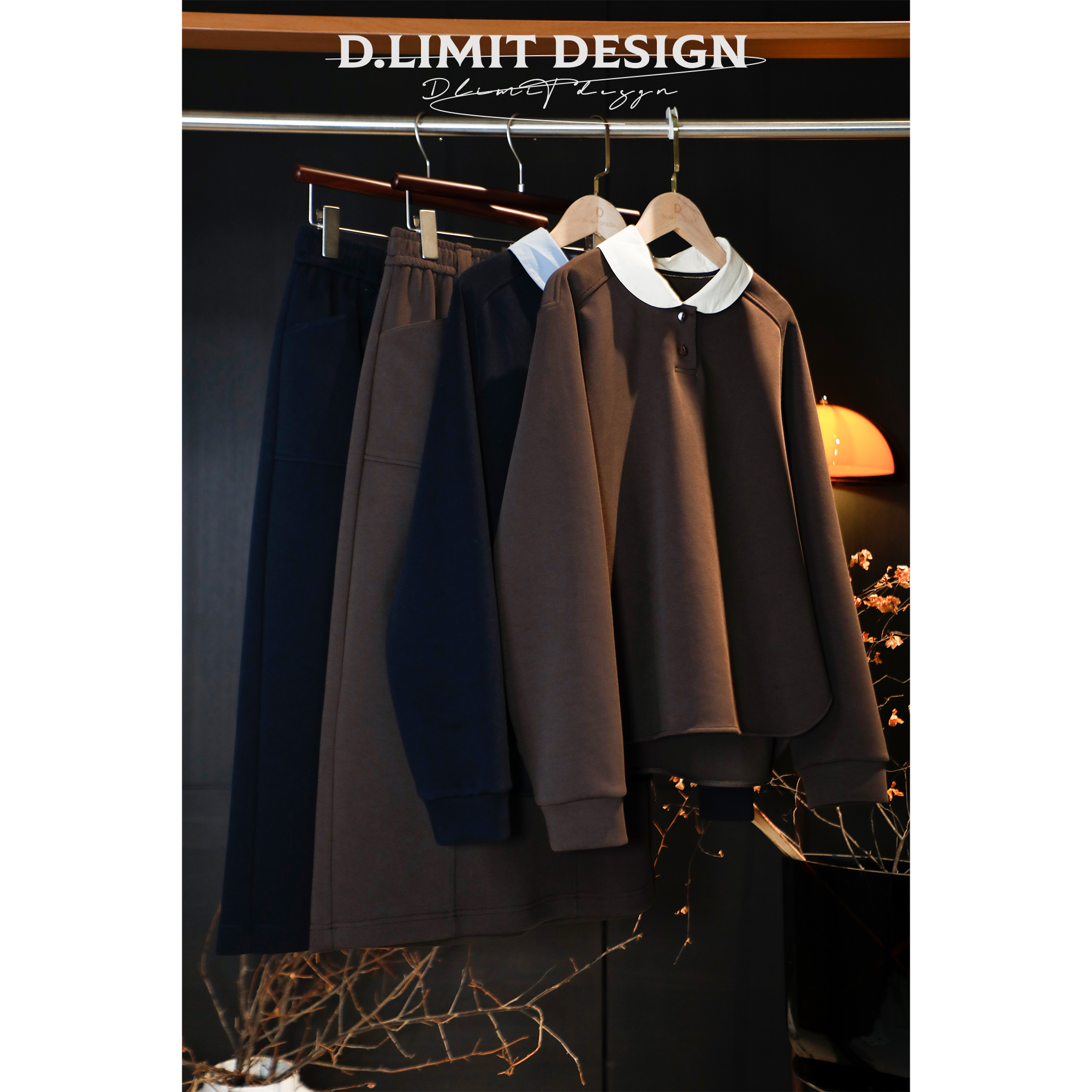 休闲通勤衬衫领卫衣套装DLLF912