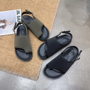 605-11夏季新品女软底布面套趾凉鞋简约舒适百搭韩版休闲网红同款