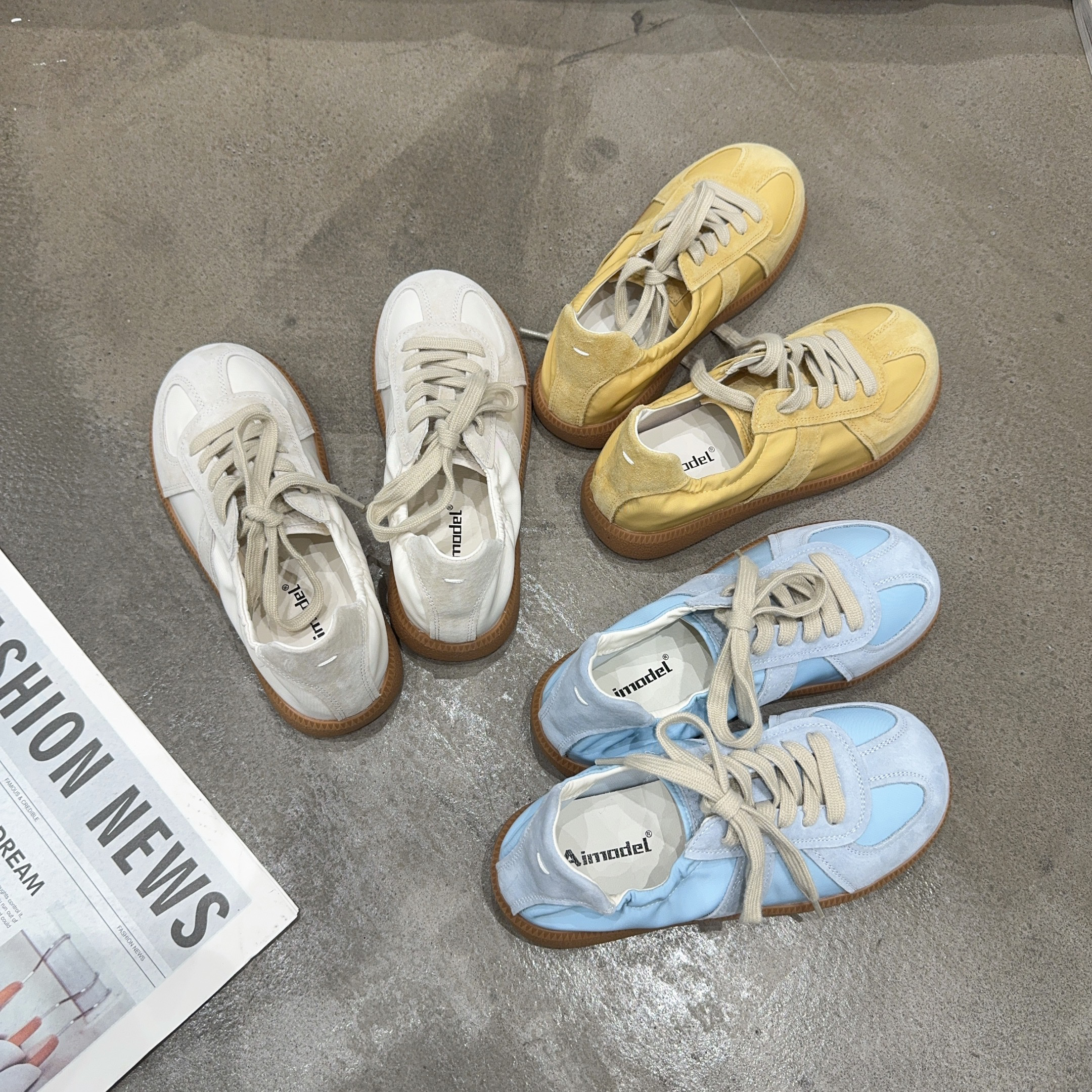 5A015 夏季新品女真皮拼接布面卡皮巴拉系带休闲鞋软底透气舒适潮