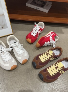 7-2502秋季新品女真皮拼接布面歪头德训内增高系带休闲鞋阿甘板鞋