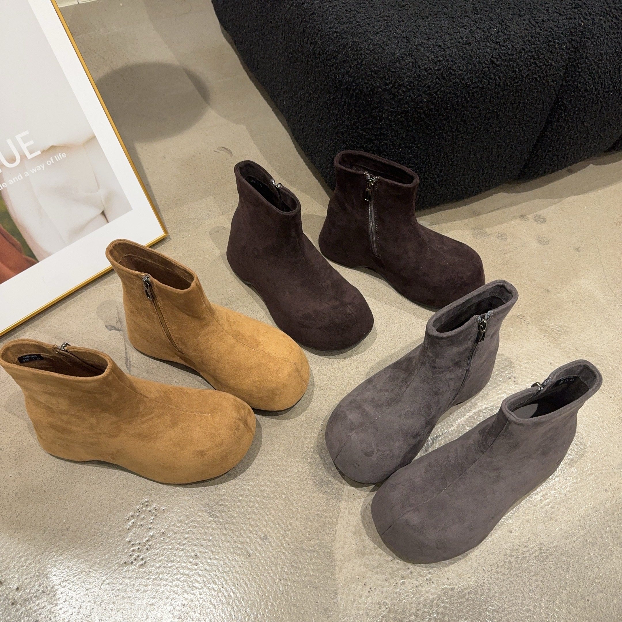 6-026乐乐家秋季新品女绒面圆头内增高高帮勃肯时尚韩版网红同款,女鞋,勃肯鞋/软木鞋,淘宝优惠券,粉丝福利购,淘宝优惠卷