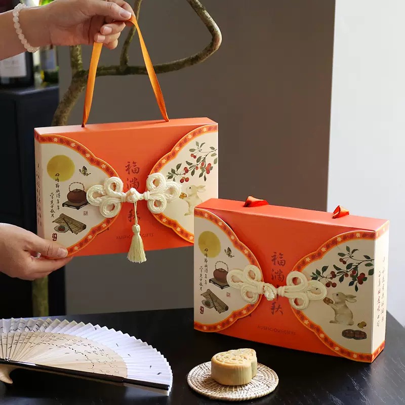 2025中秋包装盒新款6粒80g月饼蛋黄酥盒创意手提送礼空盒