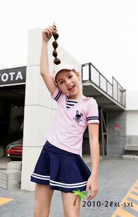 品牌清仓高品质儿童泳衣中大童青少年海领韩版 泳衣 分体防晒裙式