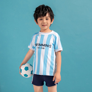 速干游泳运动学生小中大童防晒套装 儿童泳衣童新款 分体短袖