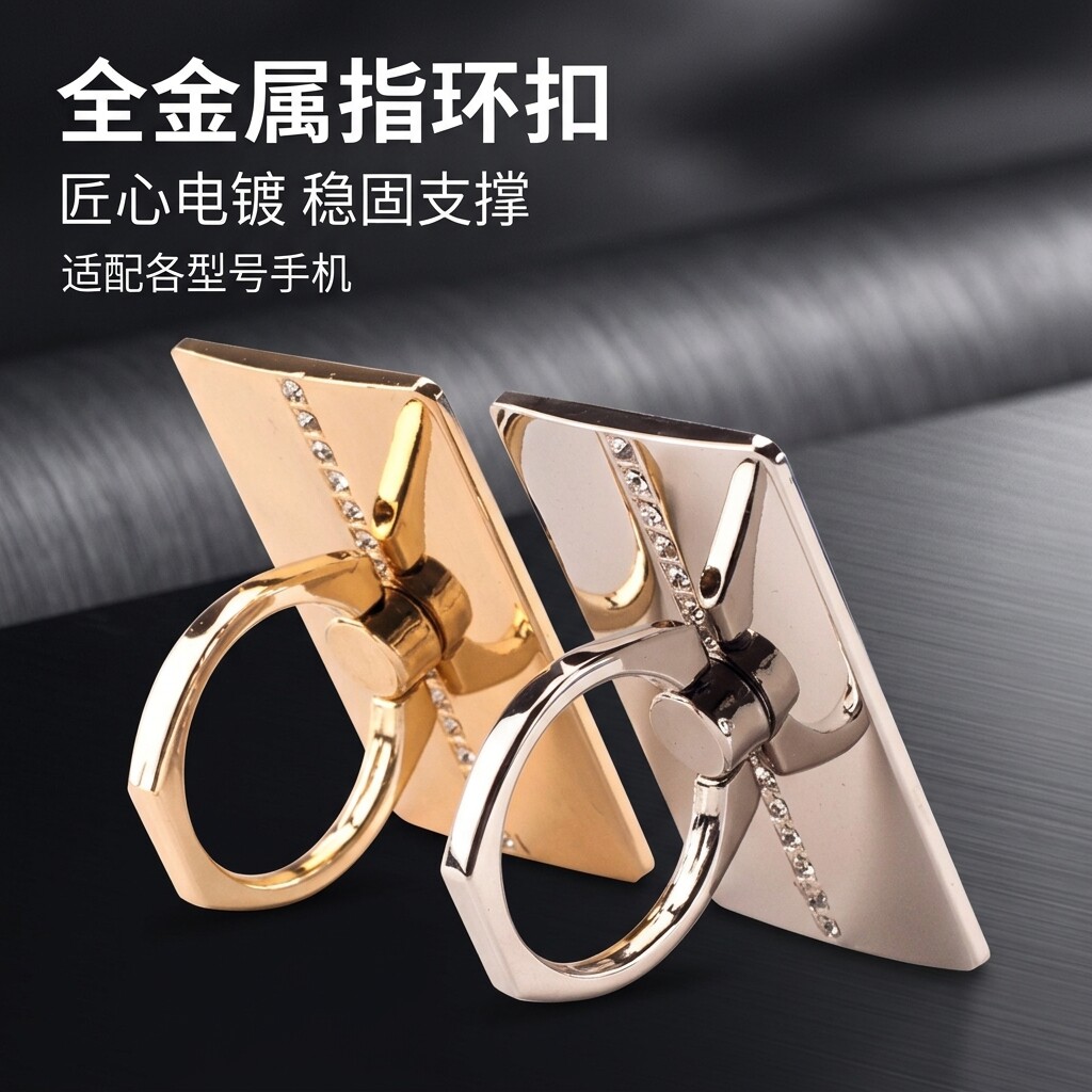 男女金属通用手机支架指环扣 水钻合金平板支架桌面粘贴式手环扣