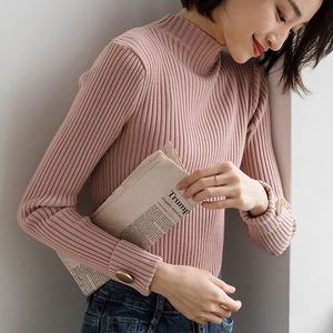 半高领针织打底衫