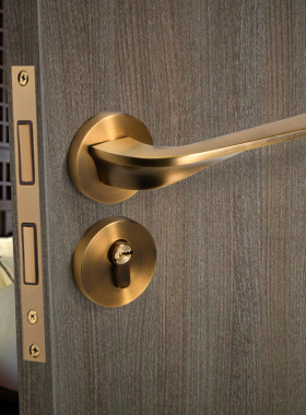 冠宁门锁室内卧室静音磁吸房门锁卫生间实木门把手家用通用型锁具