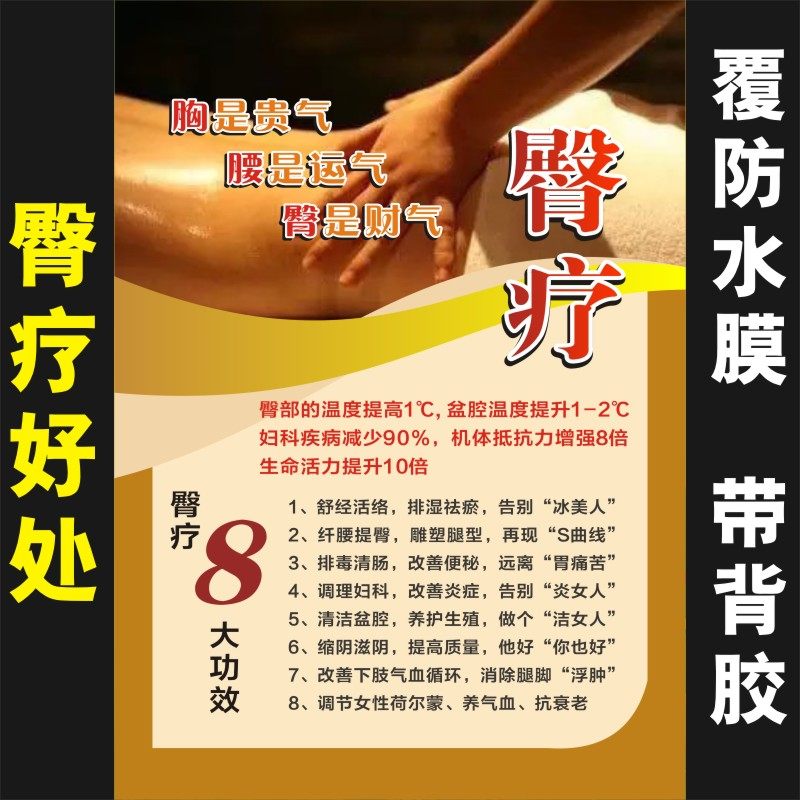 做臀疗的好处海报宣传画美容院中医养生臀部经络保养功效挂图展板