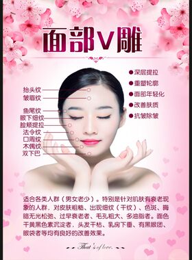 面部护理V雕海报广告宣传挂画美容院装饰画写真展板图片定制印刷