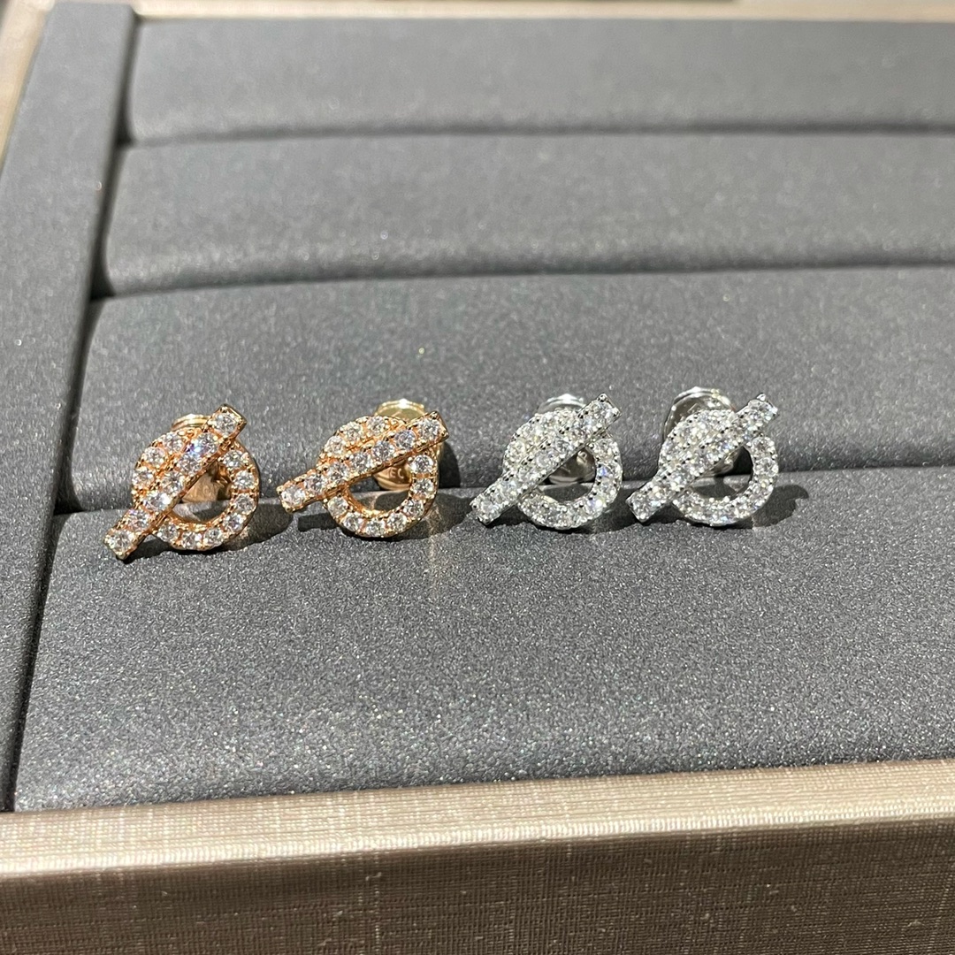 高版纯银S925OT耳钉简约小众满钻时尚不褪色不掉色女耳饰耳环新款