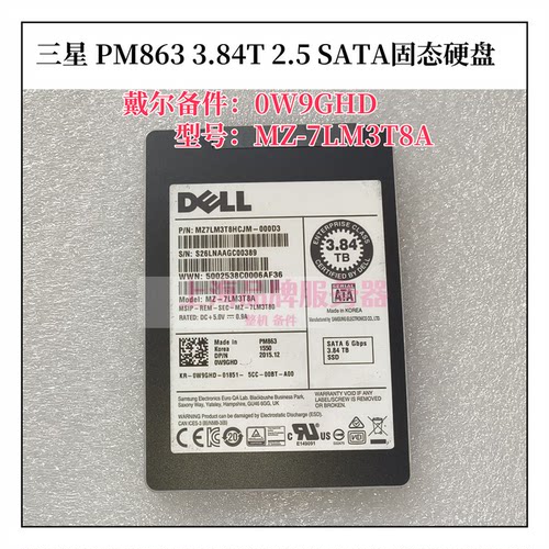 戴尔3.84TB0W9GHDSATA固态硬盘