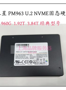 三星PM963 960G 1.92T 3.84TB U.2 SSD企业级固态硬盘服务器 nvme