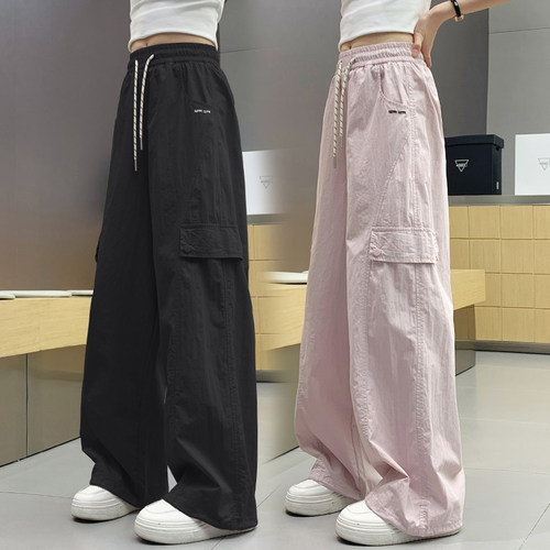 女童夏天冰丝凉感裤子工装裤防蚊